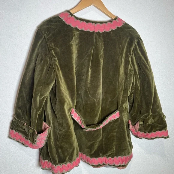 Magnolia Pearl Olive Green Velvet Jacket - Picture 6 of 10